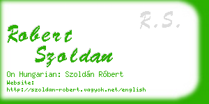 robert szoldan business card